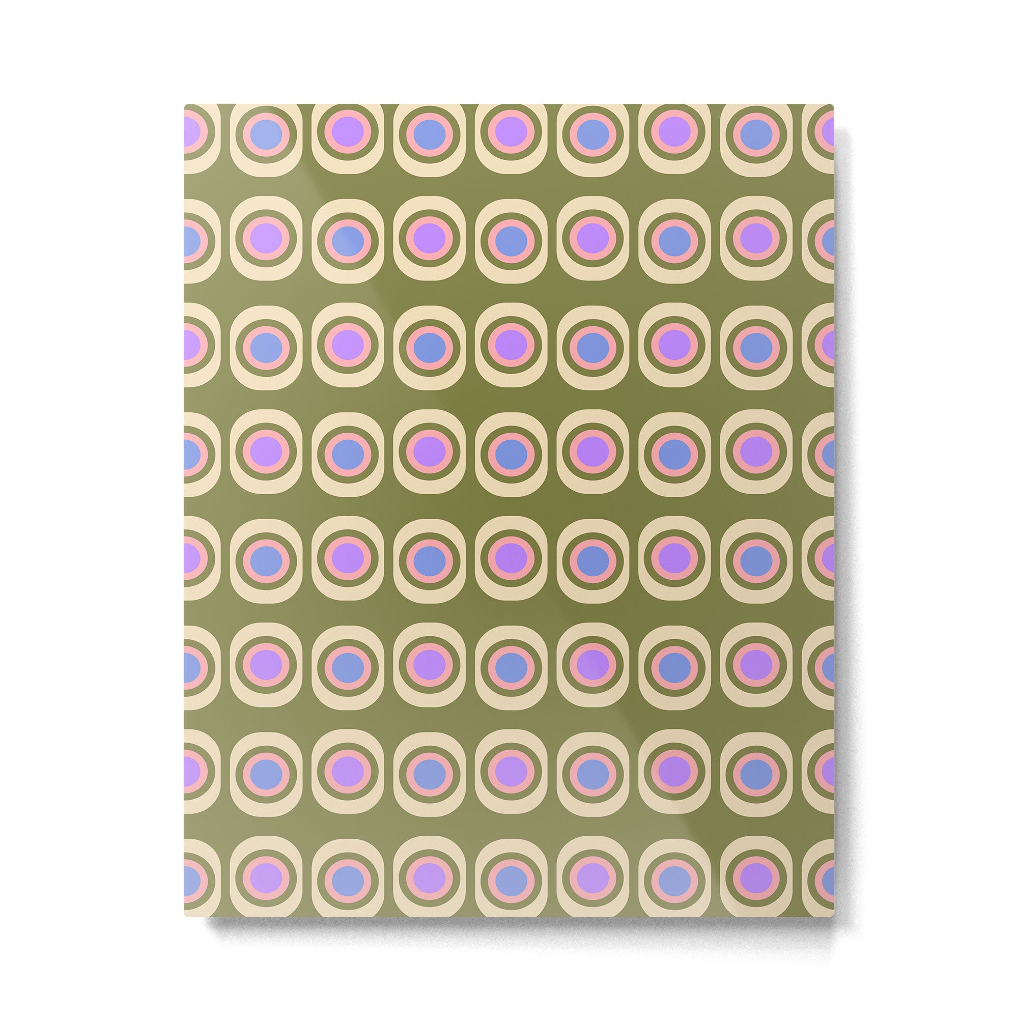 Mid-century Modern Pattern - Olive, Pink and Blue Metal Print Gallery Image 6