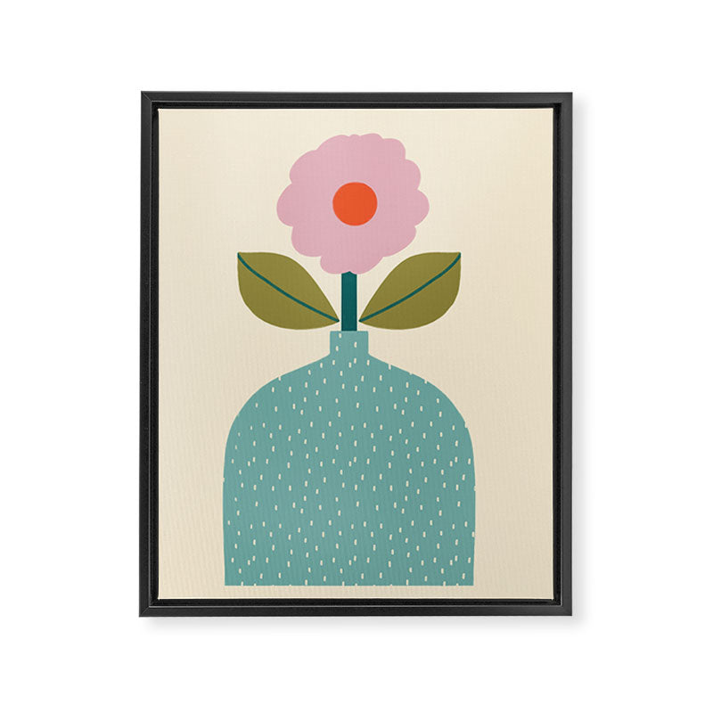 Modern Floral - Green Vase  Framed Canvas Print Gallery Image 8