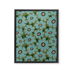 Modern Floral - Turquoise, Green and Pink Framed Canvas Print Gallery Image 8