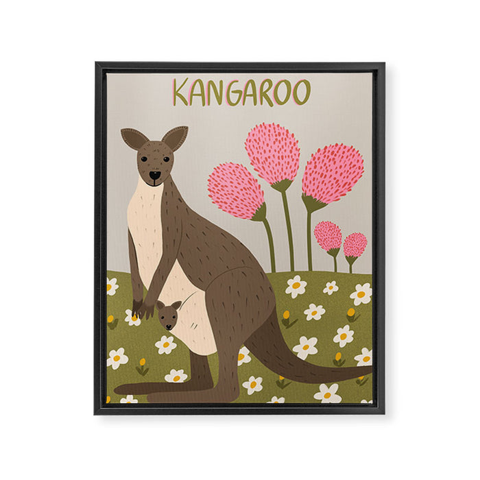 Mommy Kangaroo  Framed Canvas Print Gallery Image 1