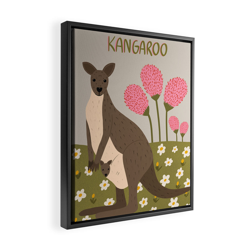 Mommy Kangaroo  Framed Canvas Print Gallery Image 2