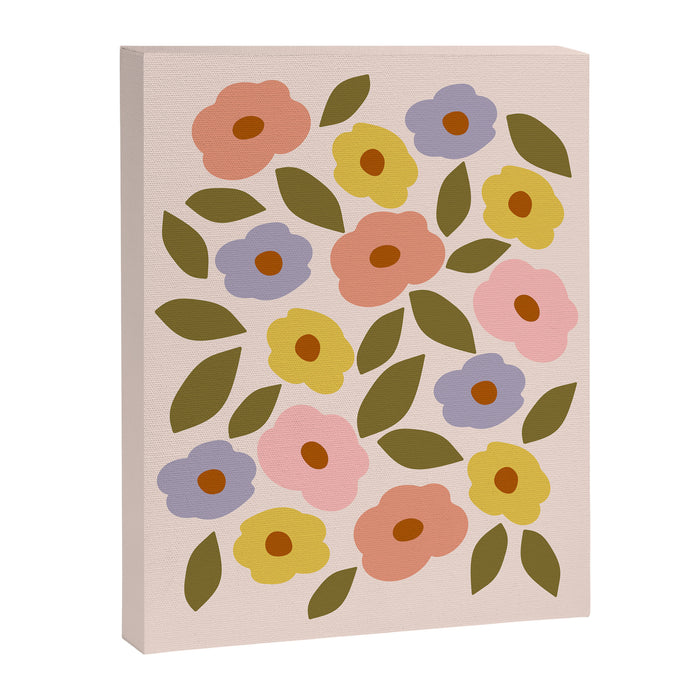 Muted Retro Ditsy Floral Pattern - Vintage Flowers Seamless Design Canvas Print Gallery Image 1