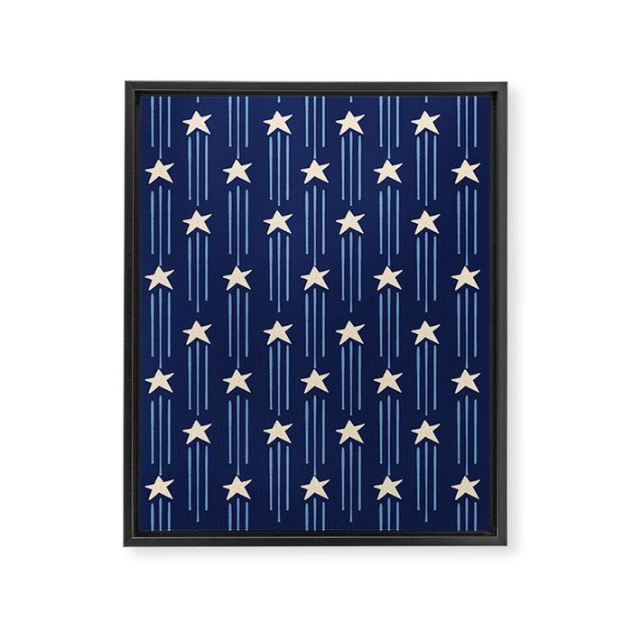 Night Star - indigo Framed Canvas Print Gallery Image 1
