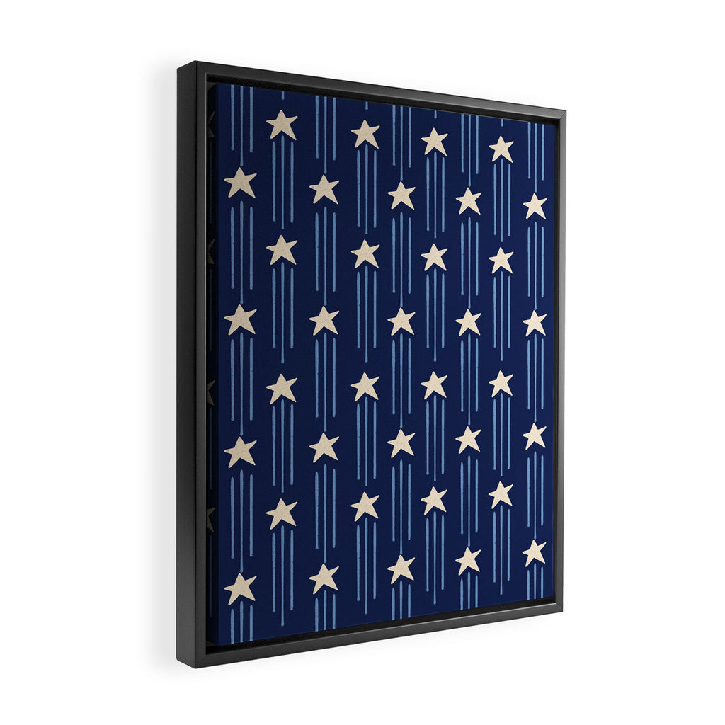 Night Star - indigo Framed Canvas Print Gallery Image 2