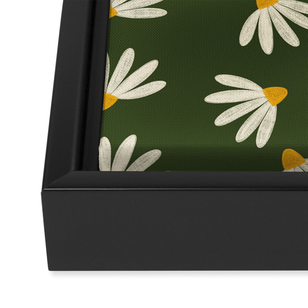 Oh! Daisy - green  Framed Canvas Print Gallery Image 3