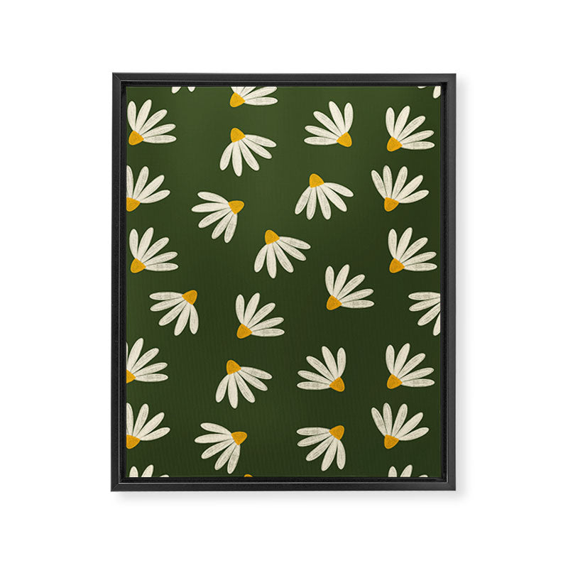 Oh! Daisy - green  Framed Canvas Print Gallery Image 8