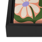 Oh, Daisy! Peach, off-white, purple and green Framed Canvas Print Gallery Image 3