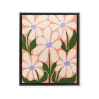 Oh, Daisy! Peach, off-white, purple and green Framed Canvas Print Gallery Image 8