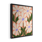 Oh, Daisy! Peach, off-white, purple and green Framed Canvas Print Gallery Image 2