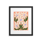 Oh, Daisy! Peach, off-white, purple and green Framed Art Print Gallery Image 6