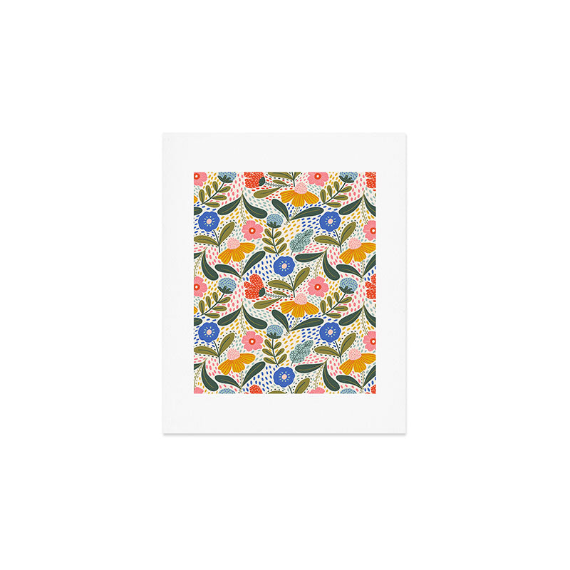 Oh Happy day - Floral pattern  Art Print Gallery Image 1