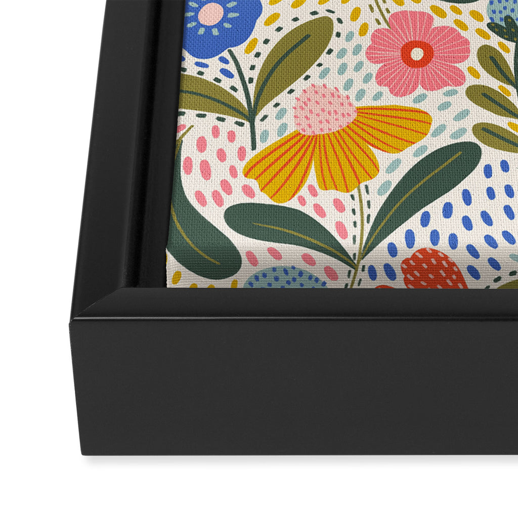 Oh Happy day - Floral pattern  Framed Canvas Print Gallery Image 3