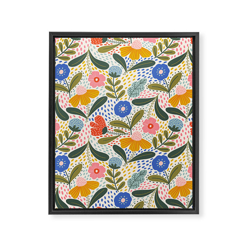 Oh Happy day - Floral pattern  Framed Canvas Print Gallery Image 8
