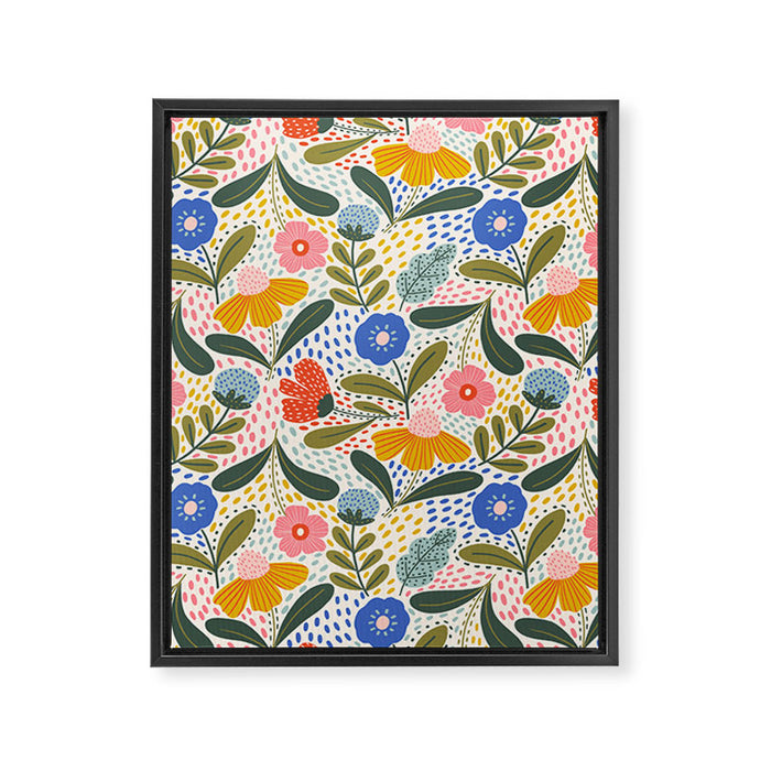 Oh Happy day - Floral pattern  Framed Canvas Print Gallery Image 1