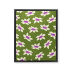 Olive and Purple - Retro Daisies  Framed Canvas Print Gallery Image 6