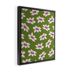Olive and Purple - Retro Daisies  Framed Canvas Print Gallery Image 2