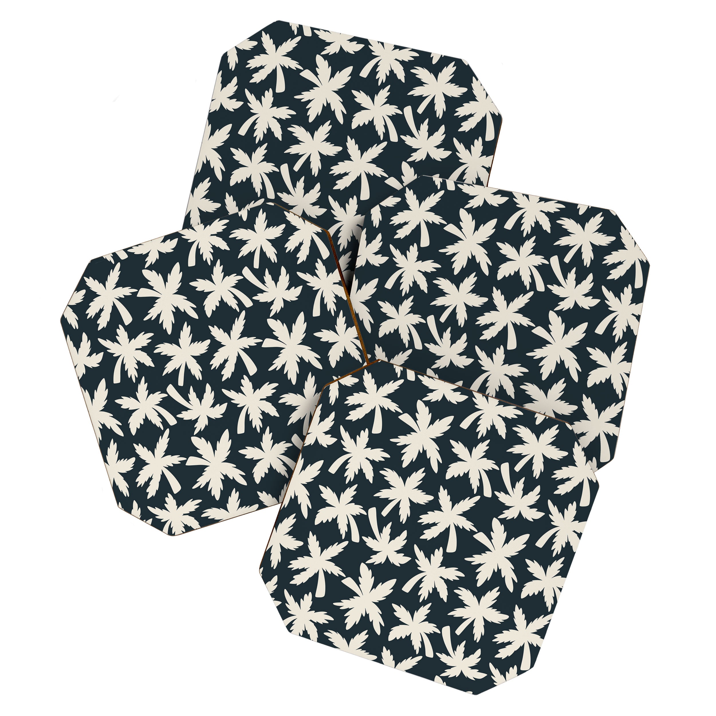 Palm Trees - Black and White  Coaster Gallery Image 1