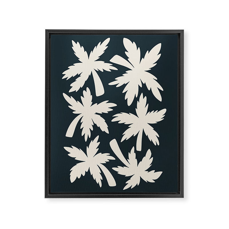Palm Trees - Black and White  Framed Canvas Print Gallery Image 6