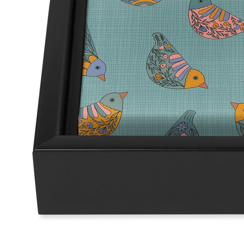 Pastel Bird Pattern  Framed Canvas Print Gallery Image 3