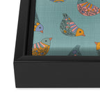 Pastel Bird Pattern  Framed Canvas Print Gallery Image 3