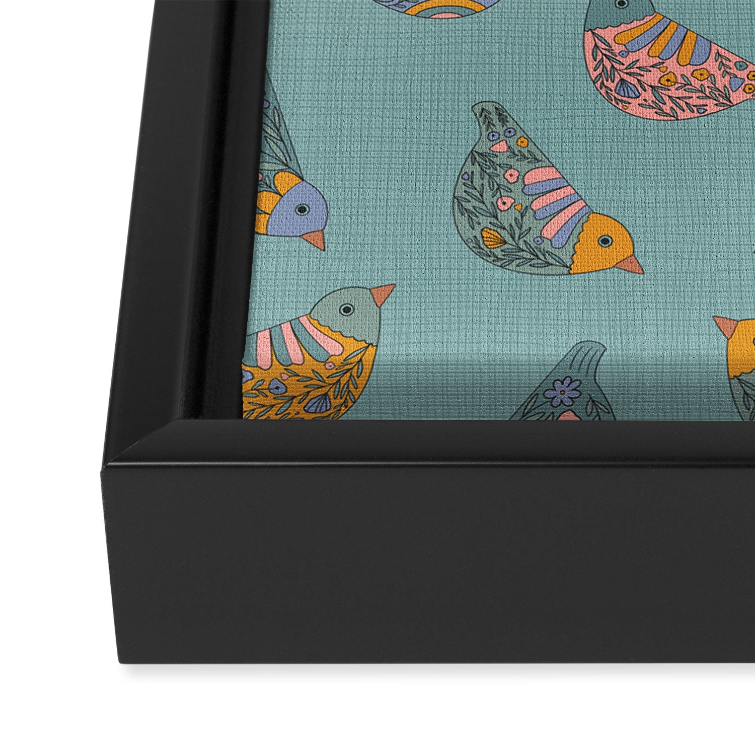 Pastel Bird Pattern  Framed Canvas Print Gallery Image 3