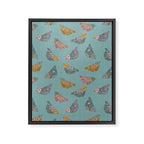 Pastel Bird Pattern  Framed Canvas Print Gallery Image 8