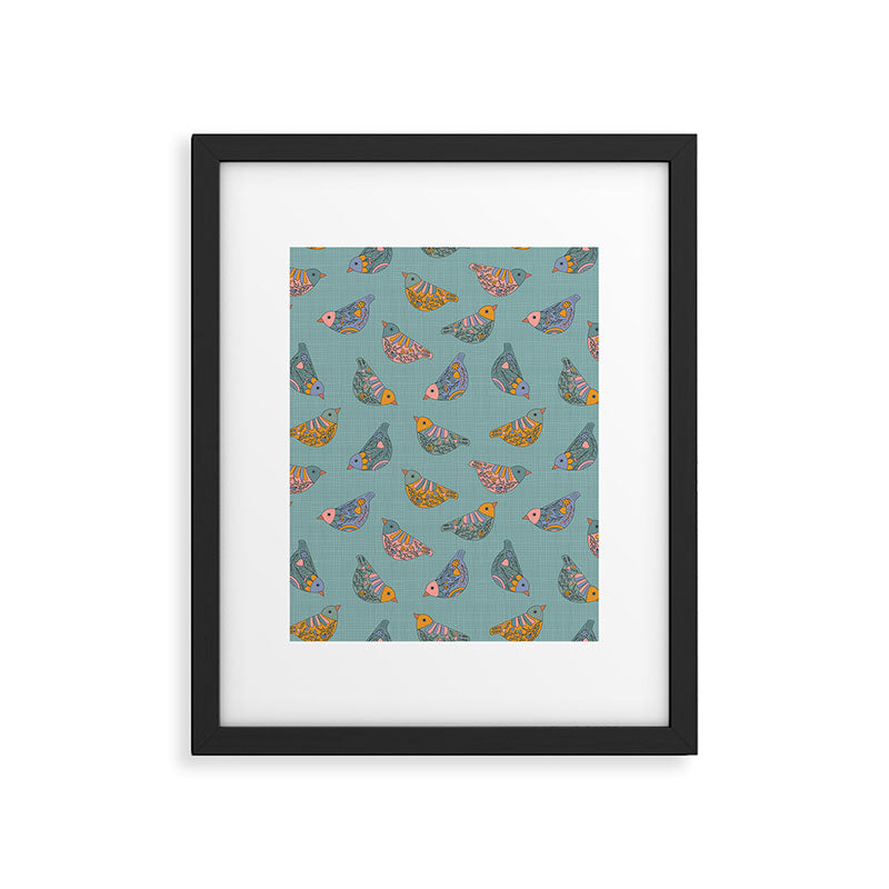 Pastel Bird Pattern  Framed Art Print Gallery Image 6