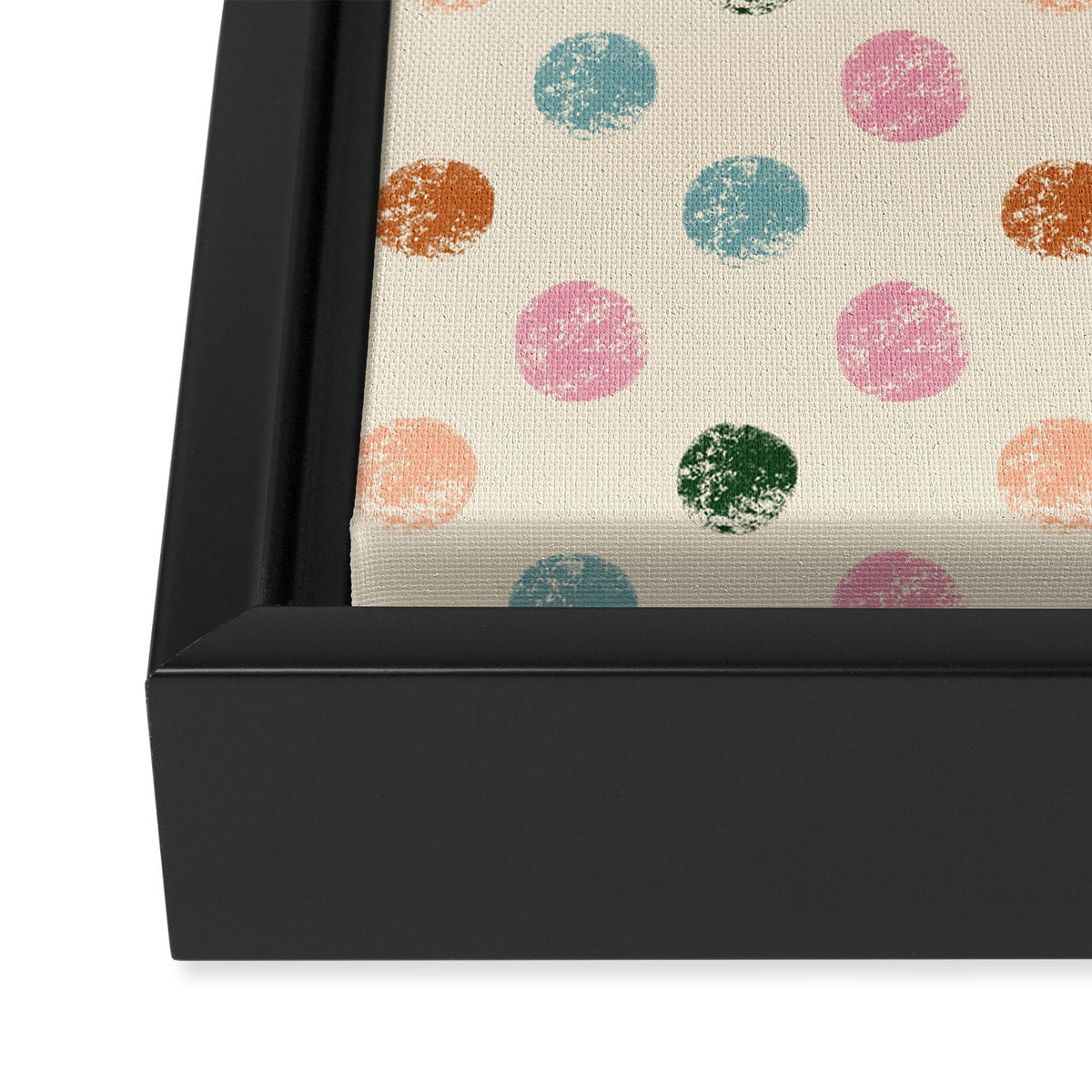 Pastel Color Polka Dot Framed Canvas Print Gallery Image 3