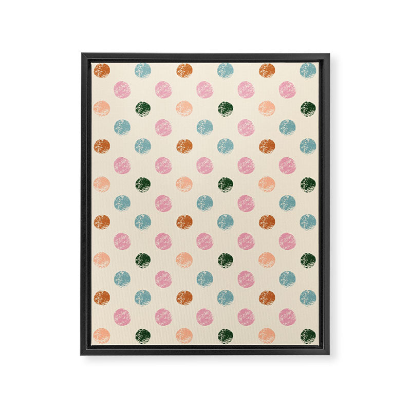 Pastel Color Polka Dot Framed Canvas Print Gallery Image 8