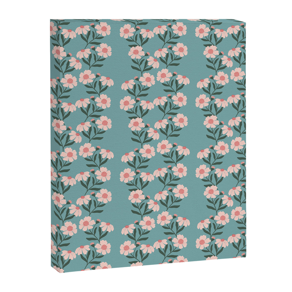 Pink and Blue Floral Pattern Canvas Print Gallery Image 8