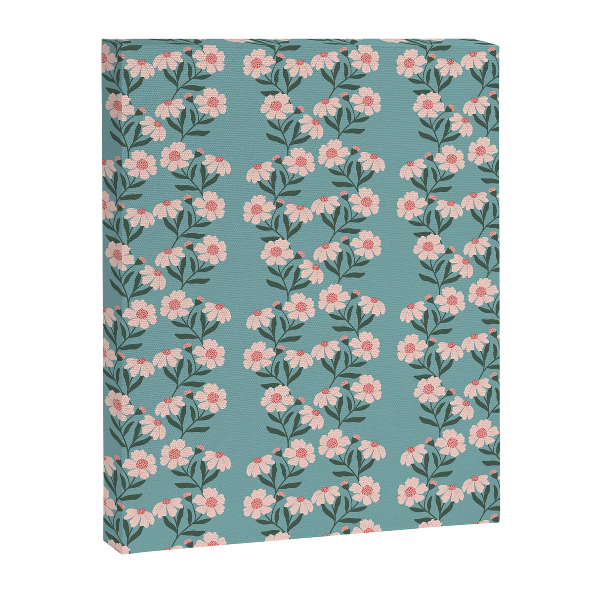 Pink and Blue Floral Pattern Canvas Print Gallery Image 8