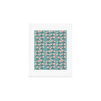 Pink and Blue Floral Pattern Art Print Gallery Image 1