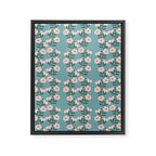 Pink and Blue Floral Pattern Framed Canvas Print Gallery Image 8