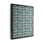 Pink and Blue Floral Pattern Framed Canvas Print Gallery Image 2