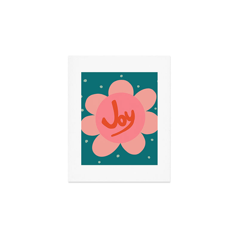 Pink and Green Bold Daisy Flower  Art Print Gallery Image 1