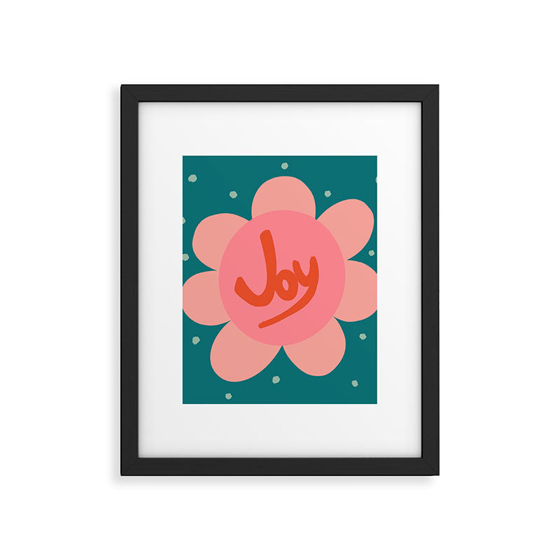 Pink and Green Bold Daisy Flower  Framed Art Print Gallery Image 6