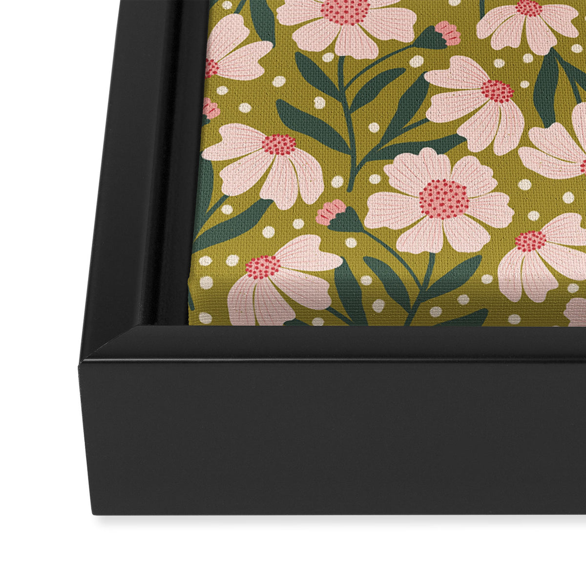 Pink and Green Floral Dream  Framed Canvas Print Gallery Image 3