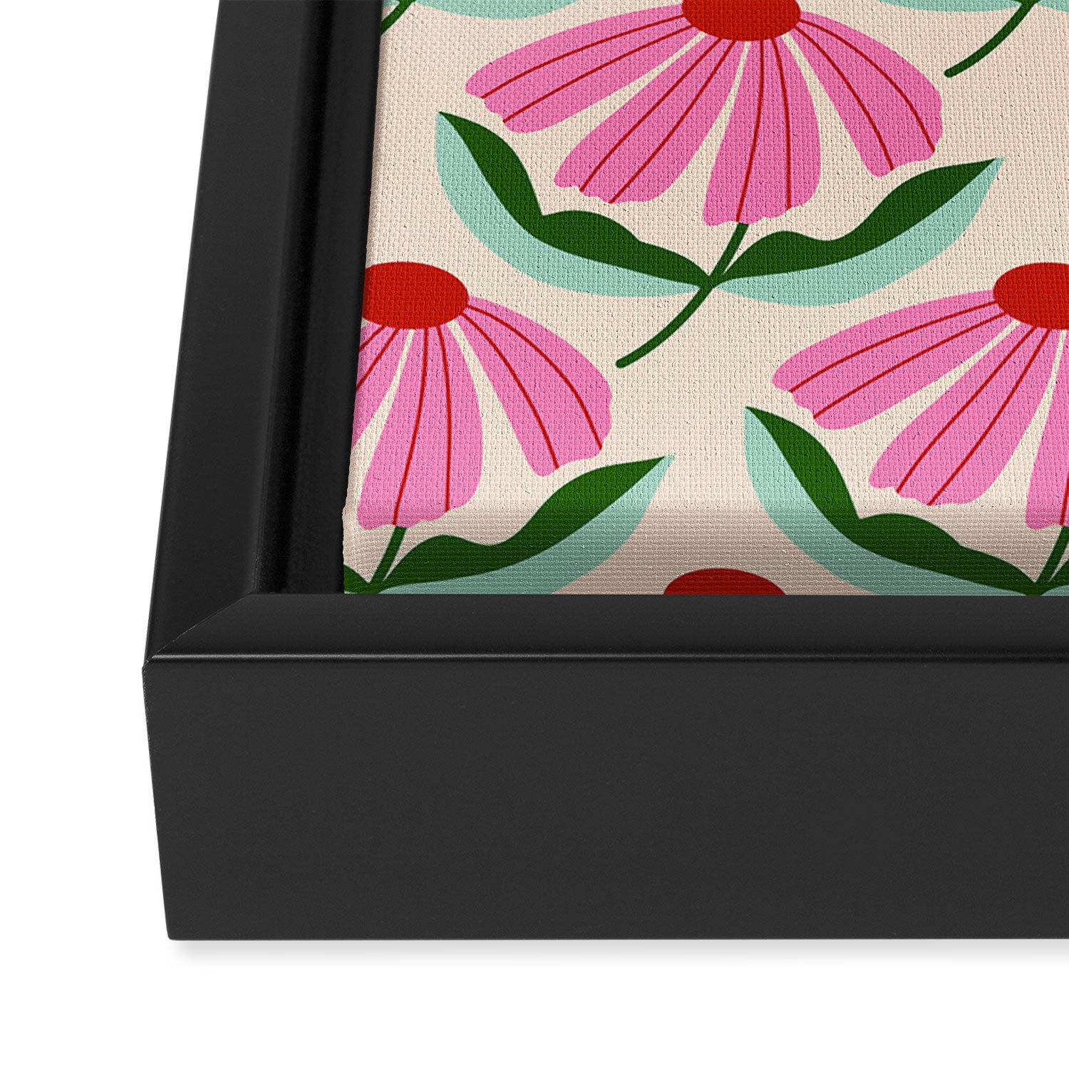 Pink and Red Daisy Framed Canvas Print Gallery Image 3
