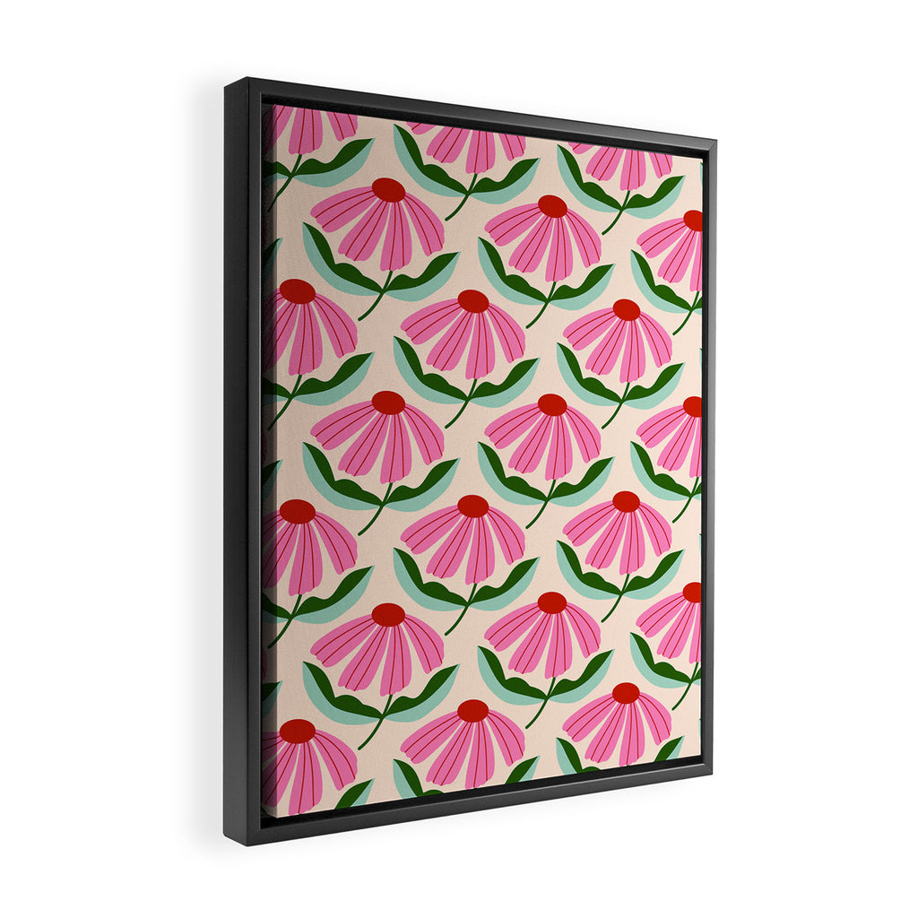Pink and Red Daisy Framed Canvas Print Gallery Image 2