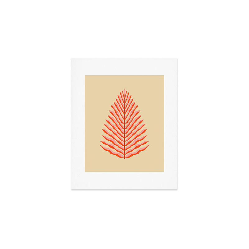Pink and Red Organic Leaf Art Print Gallery Image 1