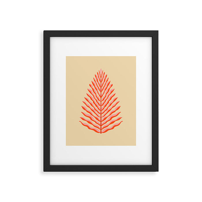 Pink and Red Organic Leaf Framed Art Print Gallery Image 1