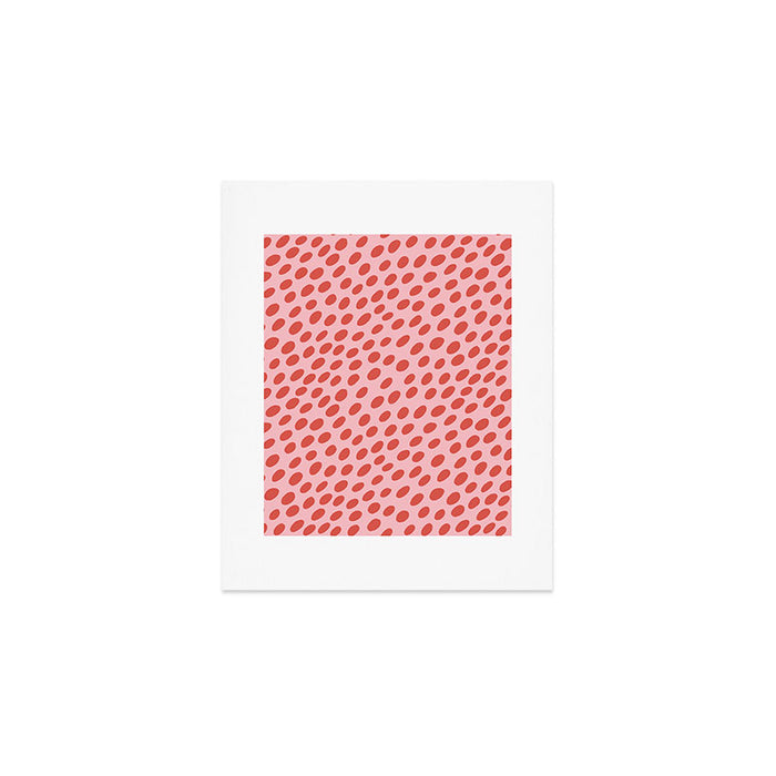 Pink and Red Organic Polka Dot  Art Print Gallery Image 1