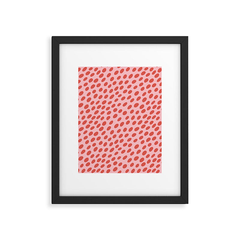 Pink and Red Organic Polka Dot  Framed Art Print Gallery Image 6