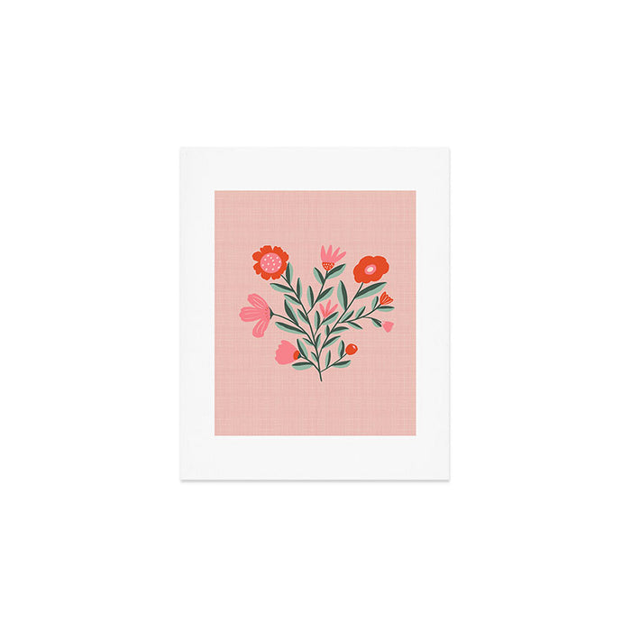 Pink Folk Bouquet Art Print Gallery Image 1
