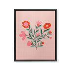 Pink Folk Bouquet Framed Canvas Print Gallery Image 6