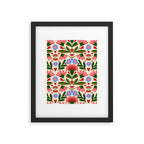 Pink, Green and Blue Folk Art Floral  Framed Art Print Gallery Image 6