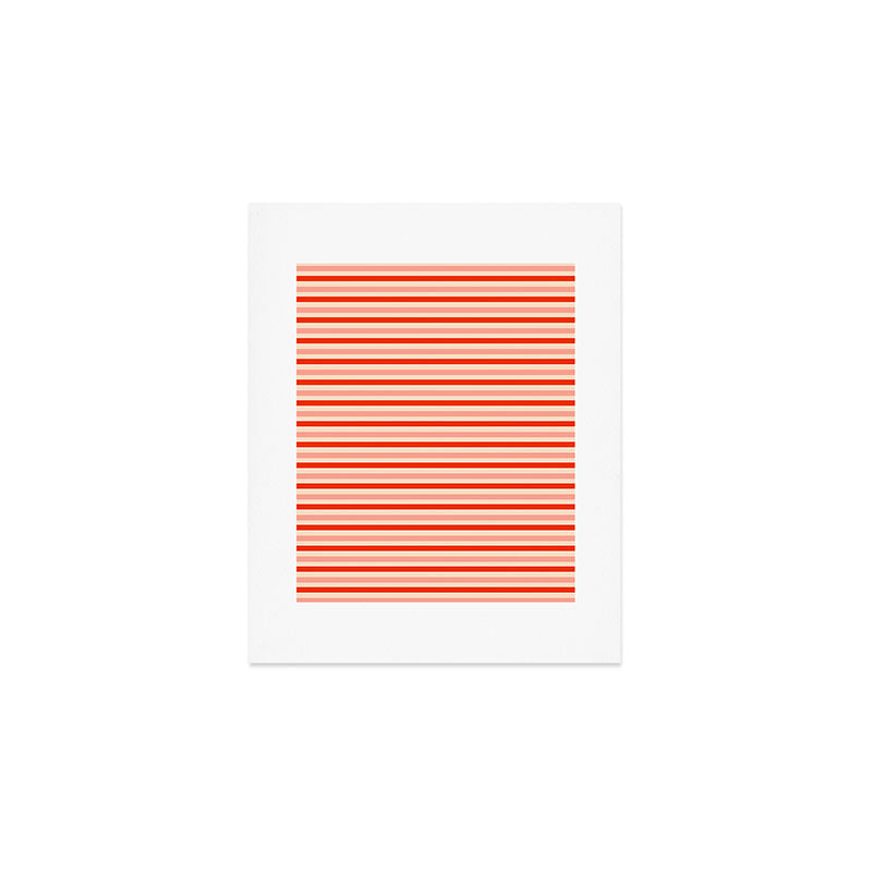 Pink, Red and Cream Stripes  Art Print Gallery Image 1