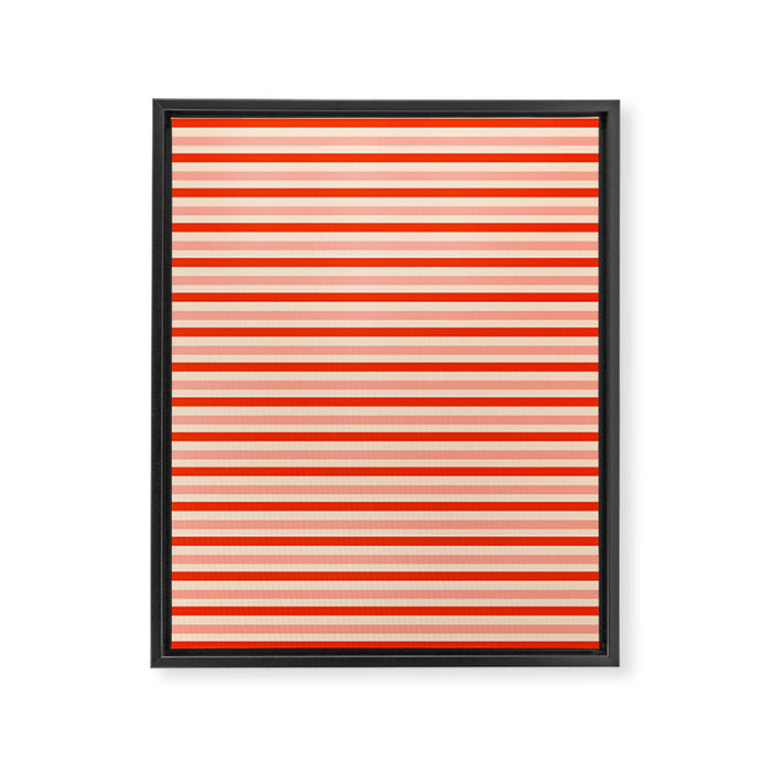 Pink, Red and Cream Stripes  Framed Canvas Print Gallery Image 1