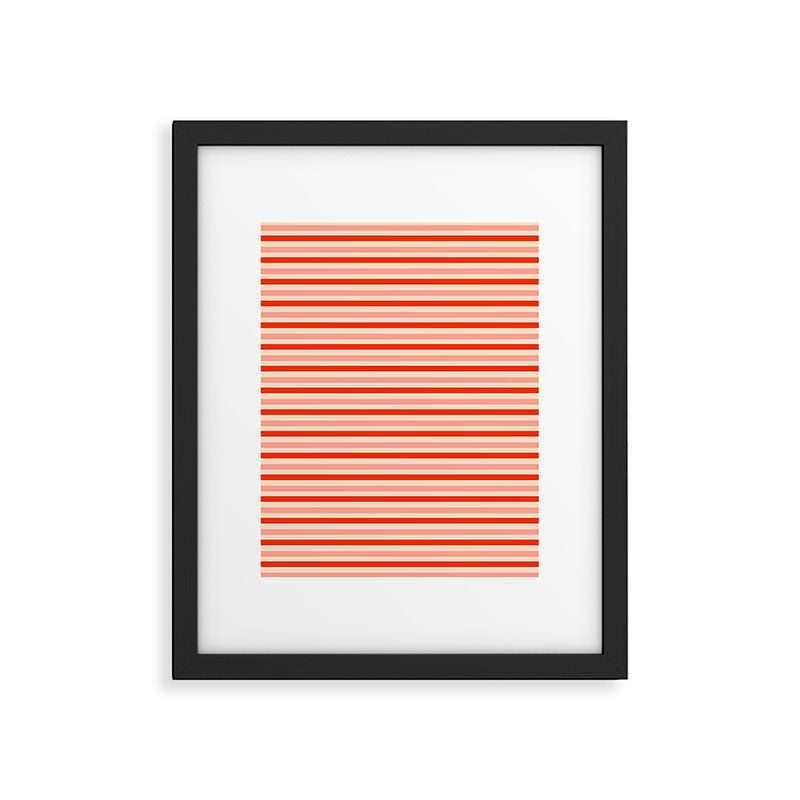 Pink, Red and Cream Stripes  Framed Art Print Gallery Image 5