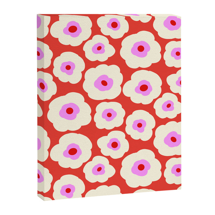 Pink, Red and White Flower Canvas Print Gallery Image 1